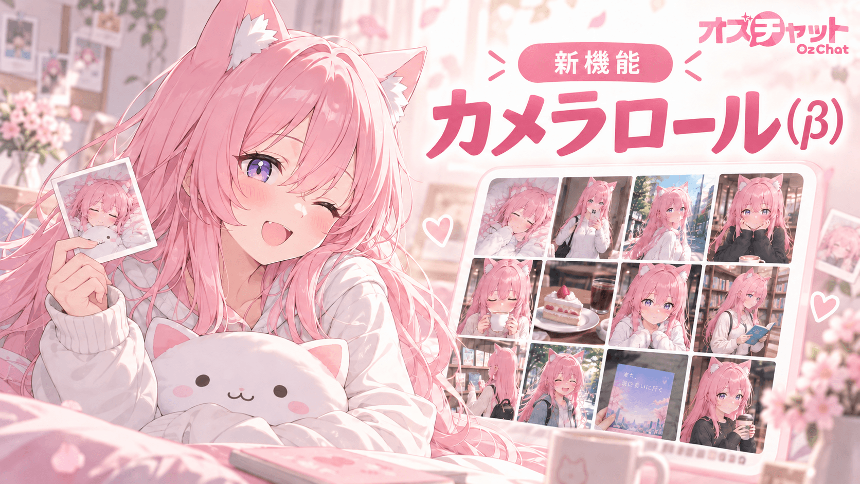 「カメラロール (β)」で、キャラクターの1日をのぞいてみよう！